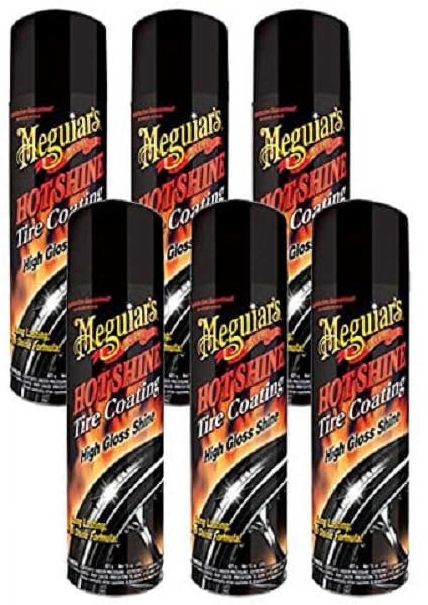 MEGUIAR’S Hot Shine High Gloss Tire Coating, Tire Protectant for  Long-lasting Satin Finish, Prevents Tire to Dry Rot, 15 oz, 6 Packs